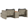 Afuera Living Contemporary Modular PE Rattan Garden Sofa Set in Gray