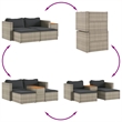 Afuera Living Contemporary Modular PE Rattan Garden Sofa Set in Gray