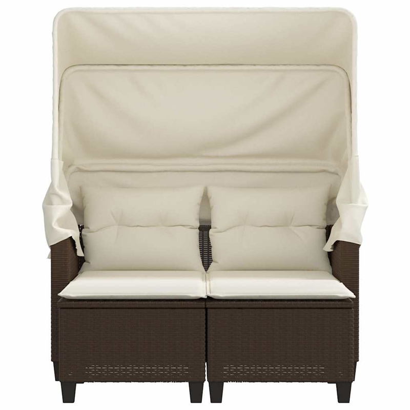 Afuera Living Medium PE Rattan Garden Sofa With Removable Covers in Brown