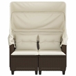 Afuera Living Medium PE Rattan Garden Sofa With Removable Covers in Brown