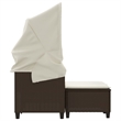 Afuera Living Medium PE Rattan Garden Sofa With Removable Covers in Brown