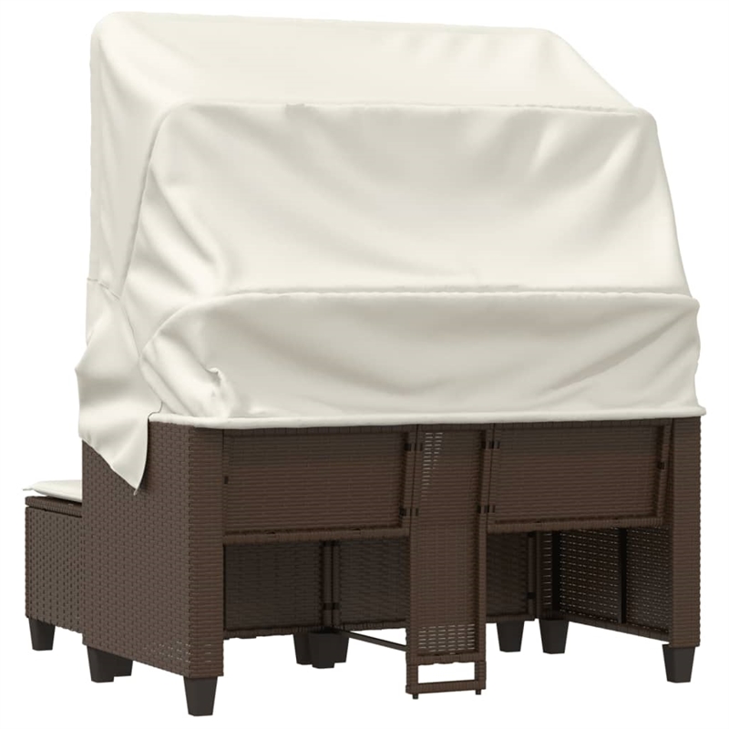 Afuera Living Medium PE Rattan Garden Sofa With Removable Covers in Brown