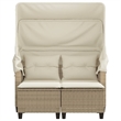 Afuera Living PE Rattan And Powder-Coated Steel Garden Sofa in Beige