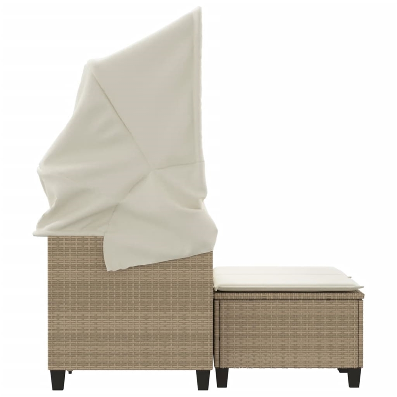 Afuera Living PE Rattan And Powder-Coated Steel Garden Sofa in Beige
