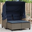 Afuera Living PE Rattan And Powder-Coated Steel Garden Sofa Gray And Navy Blue