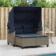 Afuera Living PE Rattan And Powder-Coated Steel Garden Sofa Gray And Navy Blue