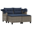 Afuera Living PE Rattan And Powder-Coated Steel Garden Sofa Gray And Navy Blue