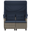 Afuera Living PE Rattan And Powder-Coated Steel Garden Sofa Gray And Navy Blue