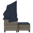 Afuera Living PE Rattan And Powder-Coated Steel Garden Sofa Gray And Navy Blue
