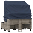 Afuera Living PE Rattan And Powder-Coated Steel Garden Sofa Gray And Navy Blue