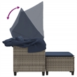 Afuera Living PE Rattan And Powder-Coated Steel Garden Sofa Gray And Navy Blue