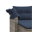 Afuera Living PE Rattan And Powder-Coated Steel Garden Sofa Gray And Navy Blue