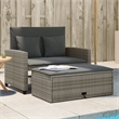 Afuera Living Contemporary Medium PE Rattan Garden Sofa in Gray