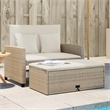 Afuera Living Contemporary Synthetic Poly Rattan Patio Sofa in Beige