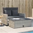 Afuera Living Contemporary Medium PE Rattan Patio Sofa in Light Gray