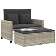 Afuera Living Contemporary Medium PE Rattan Patio Sofa in Light Gray