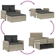 Afuera Living Contemporary Medium PE Rattan Patio Sofa in Light Gray