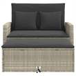 Afuera Living Contemporary Medium PE Rattan Patio Sofa in Light Gray