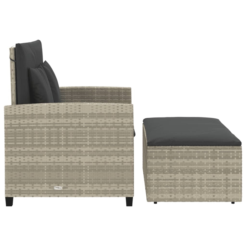 Afuera Living Contemporary Medium PE Rattan Patio Sofa in Light Gray
