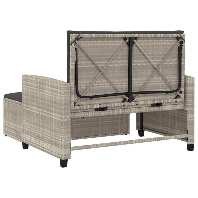 Afuera Living Contemporary Medium PE Rattan Patio Sofa in Light Gray