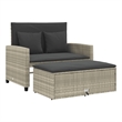 Afuera Living Contemporary Medium PE Rattan Patio Sofa in Light Gray