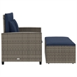 Afuera Living PE Rattan And Powder-Coated Steel Patio Sofa in Gray & Navy Blue