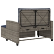 Afuera Living PE Rattan And Powder-Coated Steel Patio Sofa in Gray & Navy Blue