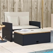 Afuera Living Contemporary 2-Seater Poly Rattan Patio Sofa in Black