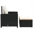 Afuera Living Contemporary 2-Seater Poly Rattan Patio Sofa in Black
