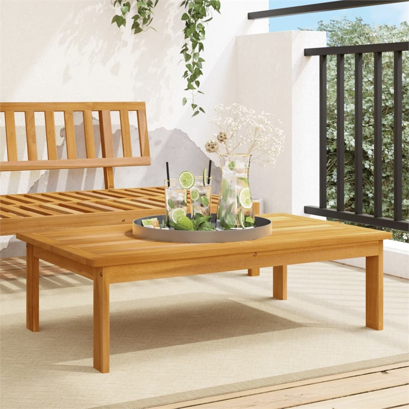 Afuera Living Solid Acacia Wood Garden Table in Natural Wood