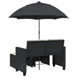 Afuera Living Contemporary PE Rattan Patio Sofa in Black Finish