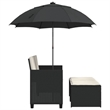Afuera Living Contemporary PE Rattan Patio Sofa in Black Finish