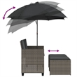 Afuera Living PE Rattan Garden Sofa With Adjustable Armrests in Gray