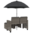 Afuera Living PE Rattan Garden Sofa With Adjustable Armrests in Gray