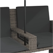 Afuera Living PE Rattan Garden Sofa With Adjustable Armrests in Gray