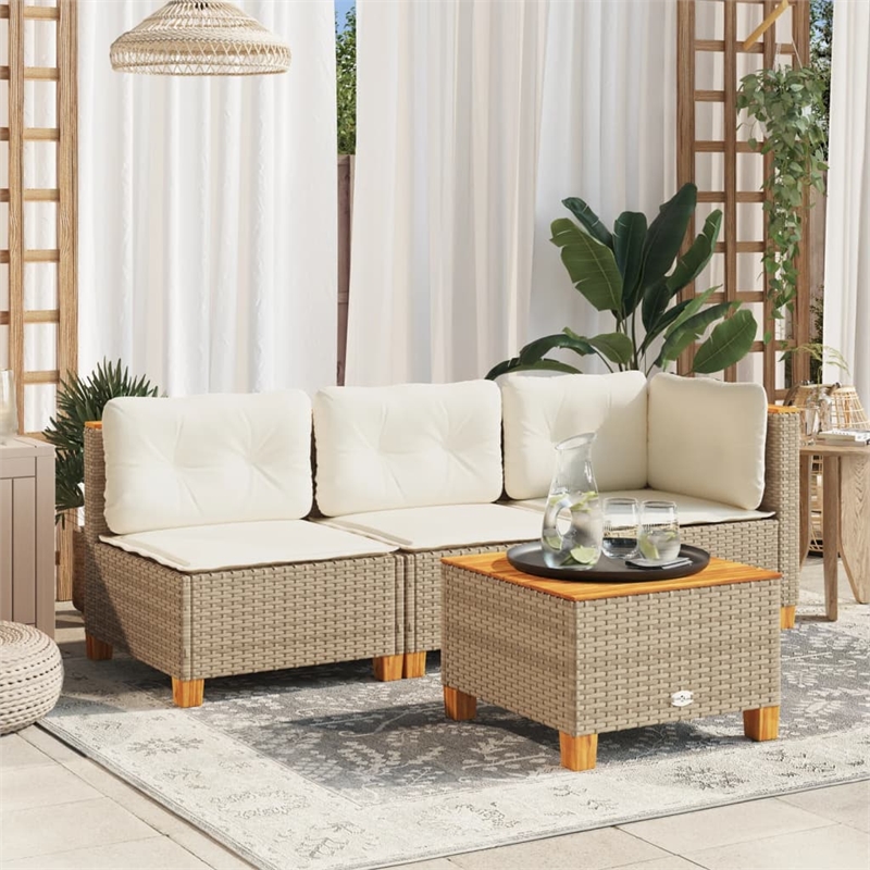 Afuera Living Single Modular PE Rattan Outdoor Garden Sofa in Beige
