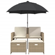Afuera Living 2-Seater PE Rattan Patio Sofa With Removable Covers in Beige