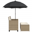 Afuera Living 2-Seater PE Rattan Patio Sofa With Removable Covers in Beige