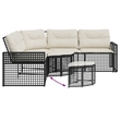 Afuera Living Large PE Rattan Patio Sofa With Removable Covers in Black & Cream