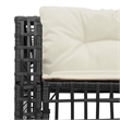 Afuera Living Large PE Rattan Patio Sofa With Removable Covers in Black & Cream