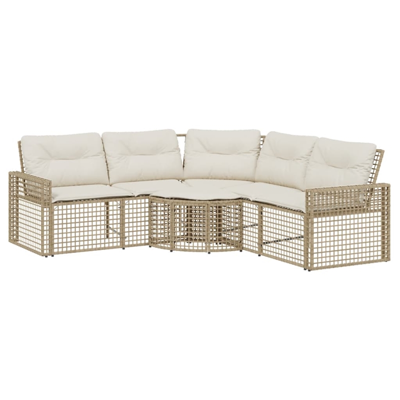 Afuera Living Contemporary Rattan Patio Sofa in Beige And Cream