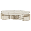 Afuera Living Contemporary Rattan Patio Sofa in Beige And Cream