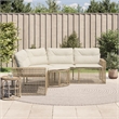 Afuera Living Contemporary Rattan Patio Sofa in Beige And Cream