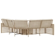 Afuera Living Contemporary Rattan Patio Sofa in Beige And Cream