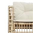Afuera Living Contemporary Rattan Patio Sofa in Beige And Cream