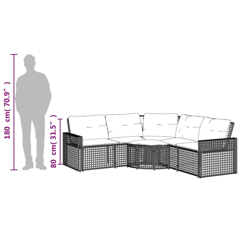 Afuera Living Contemporary Rattan Patio Sofa in Beige And Cream