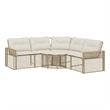 Afuera Living Contemporary Rattan Patio Sofa in Beige And Cream