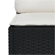 Afuera Living Small Poly Rattan Garden Sofa With Removable Covers in Black