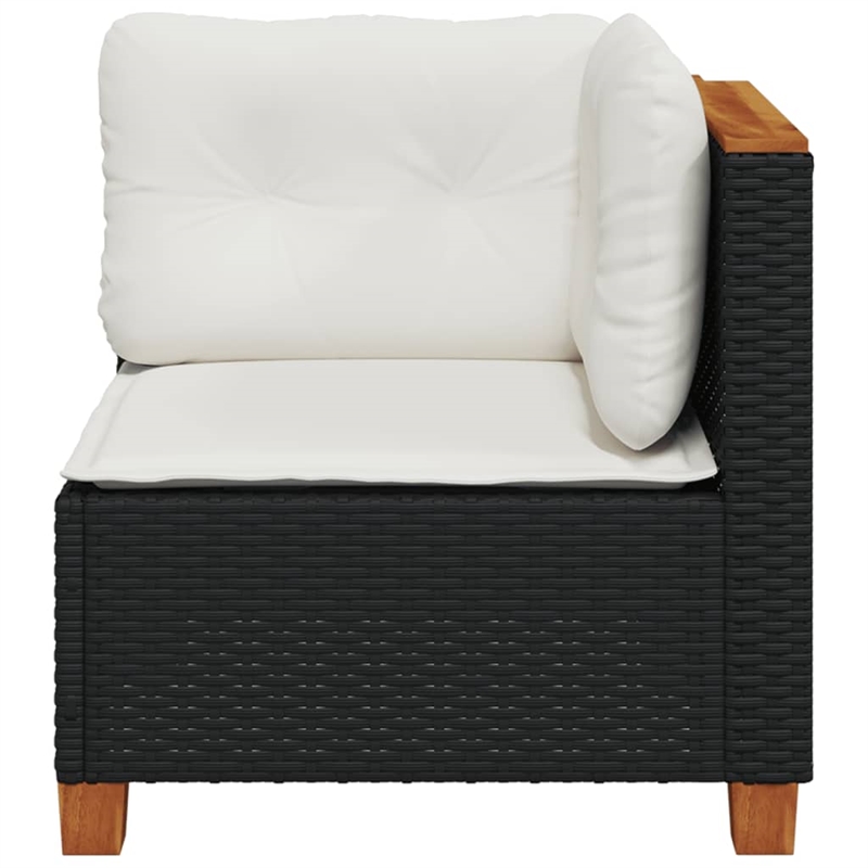 Afuera Living Small Poly Rattan Garden Sofa With Removable Covers in Black