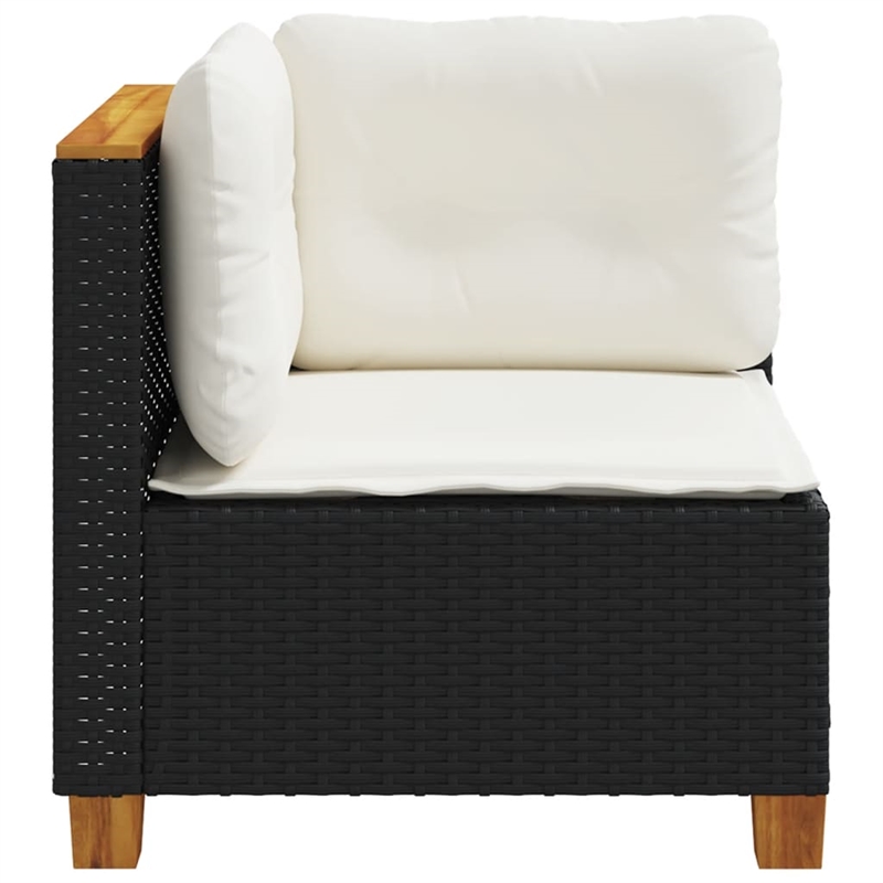 Afuera Living Small Poly Rattan Garden Sofa With Removable Covers in Black
